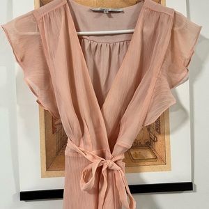 Lovers + Friends Wrap Pink Shirt Size: XS